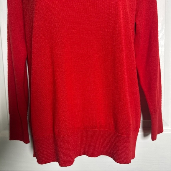Anthropologie Moth Small Pullover Wool Blend Sweater Top Lightweight Soft Red - Picture 4 of 14